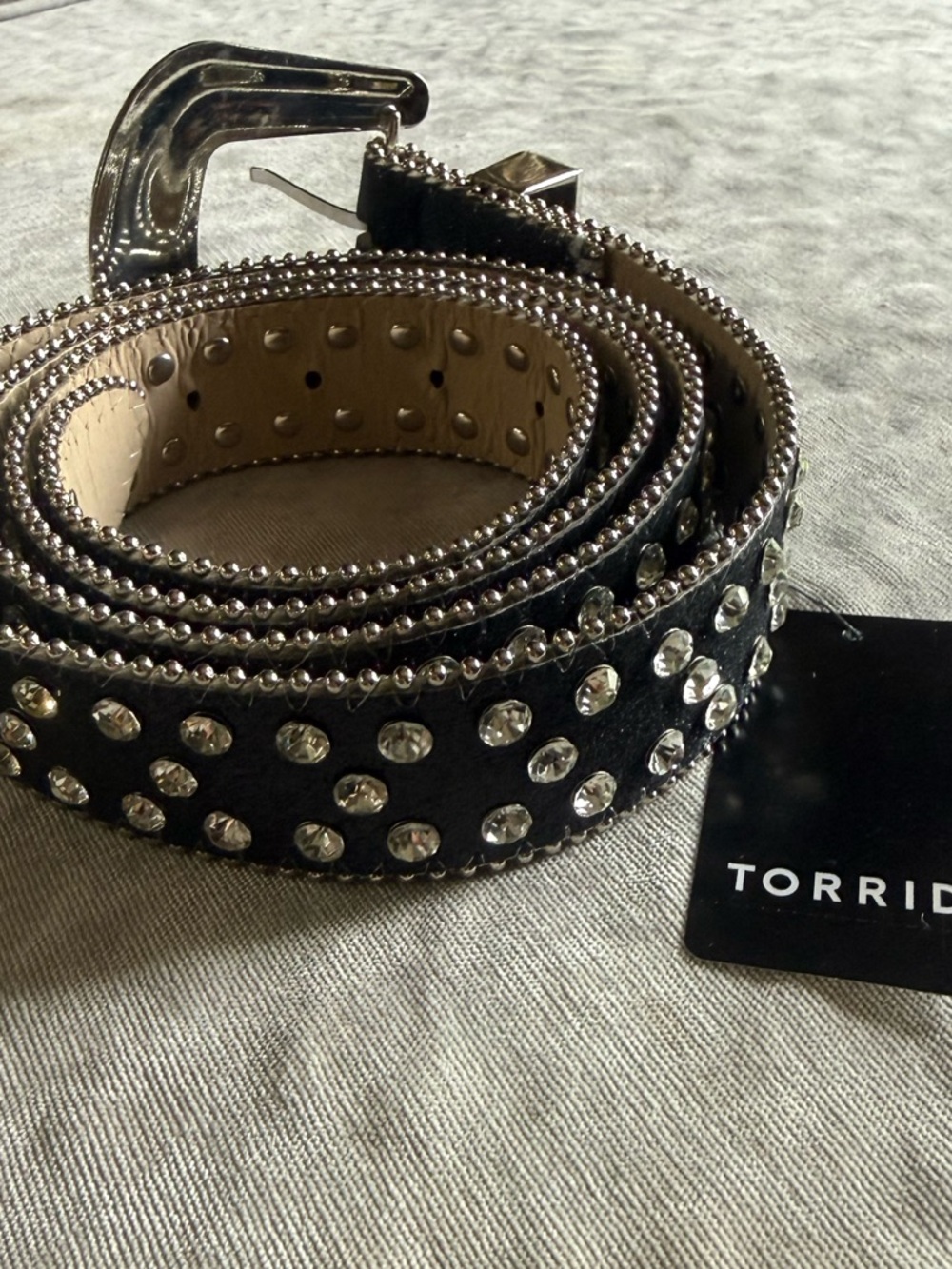 Torrid Black & Silver Studded Glitter Belt Women’s Plus Size 3, 3X Size (22-24) - Picture 7 of 10